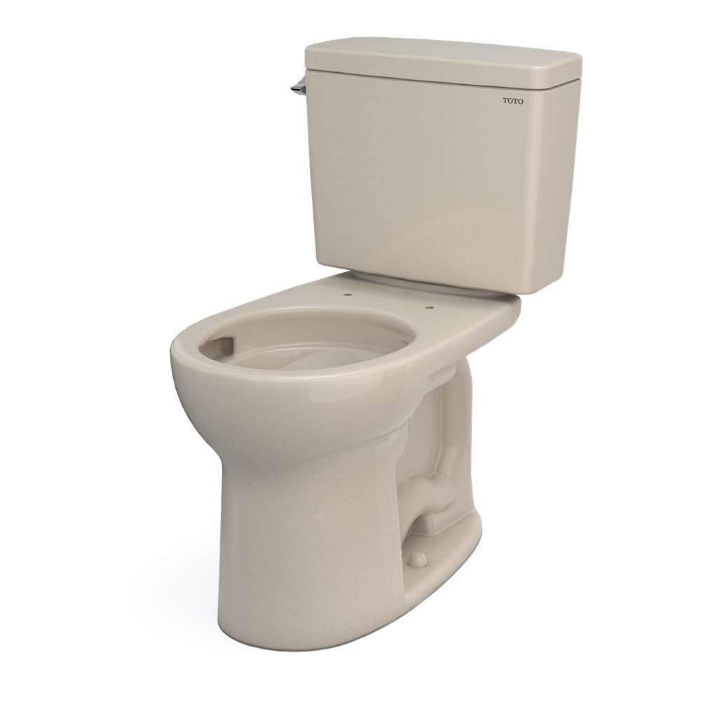 Toto Drake Two-Piece Round 1.28 Gpf Universal Height Tornado Flush Toilet With Cefiontect, Cotton White