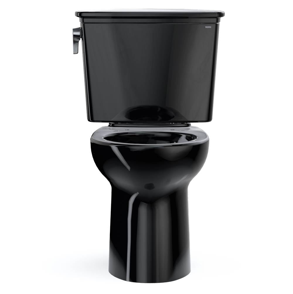 Toto Drake Transitional Two-Piece Elongated 1.28 Gpf Universal Height Tornado Flush Toilet, Ebony
