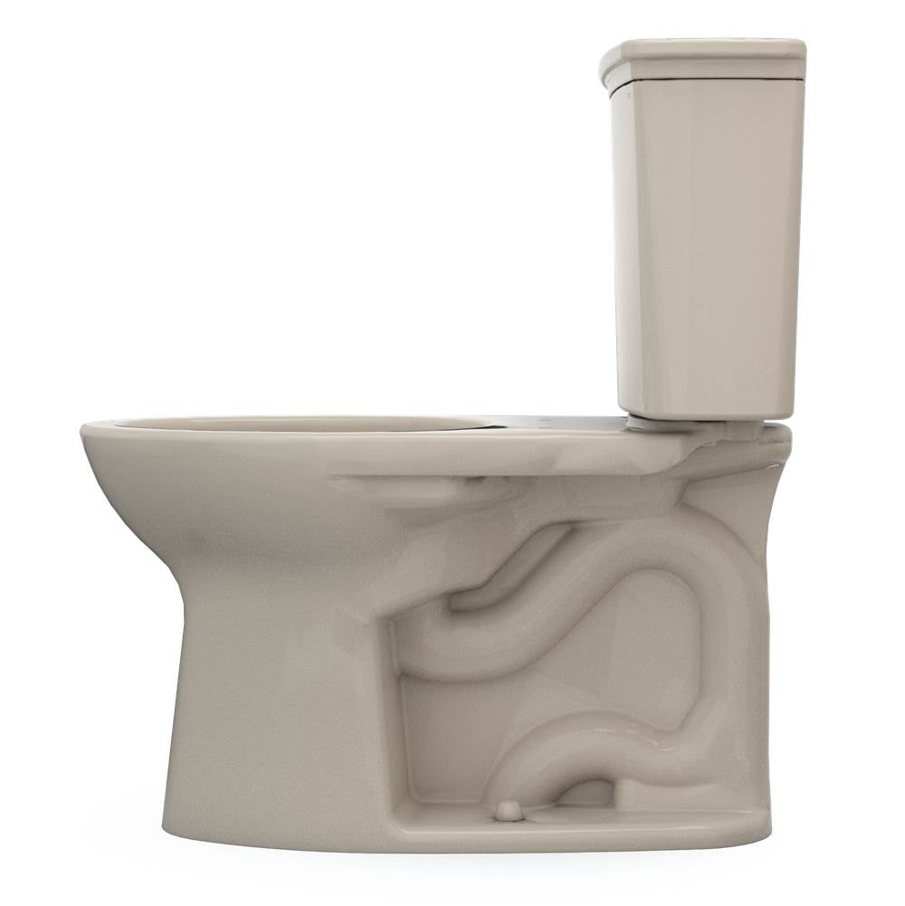 Toto Drake Transitional Two-Piece Elongated 1.28 Gpf Universal Height Tornado Flush Toilet With Cefiontect, Cotton White