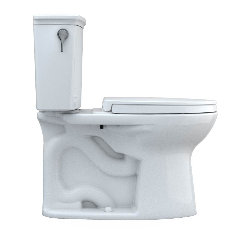 TOTO Drake Transitional Two-Piece Elongated 1.28 GPF Universal Height TORNADO FLUSH Toilet with CEFIONTECT and SoftClose Seat, WASHLET+ Ready, Cotton White