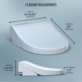 Toto Washlet C5 Electronic Bidet Toilet Seat With Premist And Ewater+ Wand Cleaning, Round, Cotton White