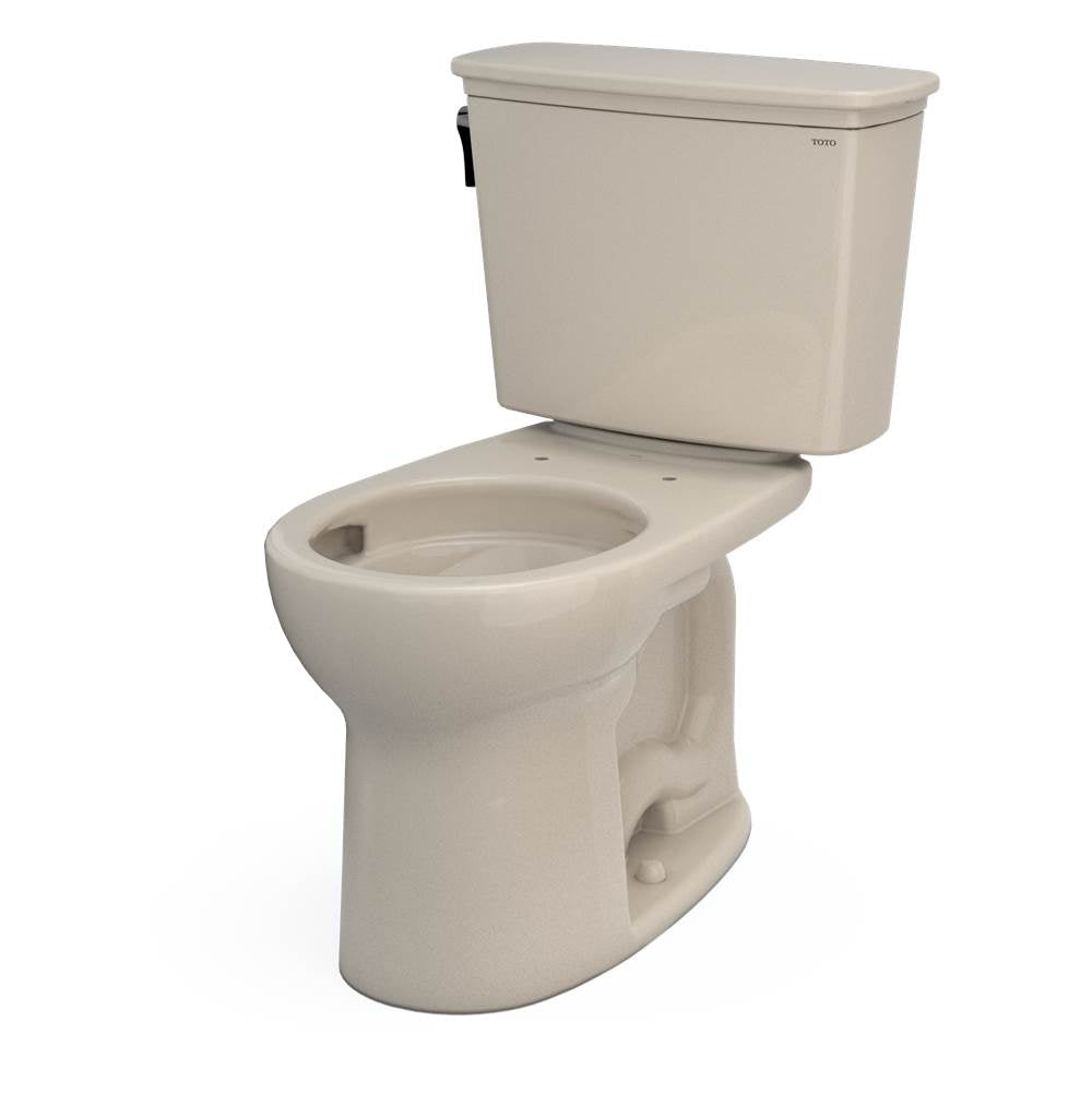 Toto Drake Transitional Two-Piece Round 1.28 Gpf Universal Height Tornado Flush Toilet With Cefiontect, Cotton White