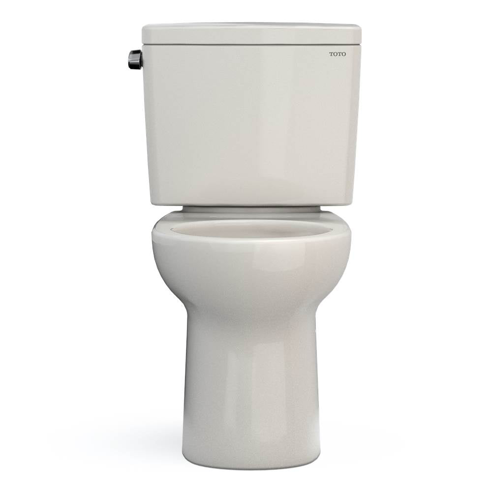 Toto Drake Two-Piece Round 1.28 Gpf Universal Height Tornado Flush Toilet With Cefiontect, Cotton White