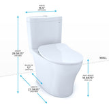 TOTO Aquia IV Two-Piece Elongated Dual Flush 1.28 and 0.9 GPF Toilet with CEFIONTECT and SoftClose Seat, WASHLET+ Ready, Cotton White