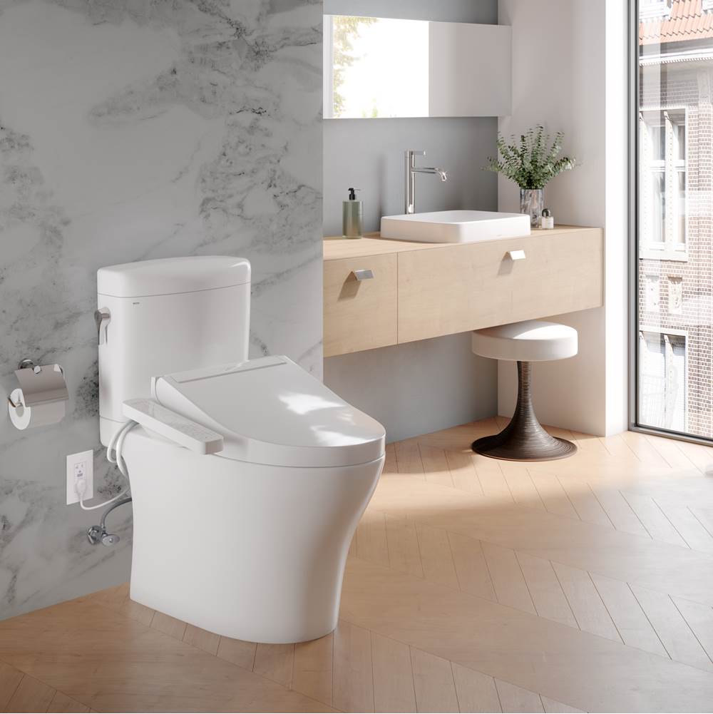 Toto Washlet C2 Electronic Bidet Toilet Seat With Premist And Ewater+ Wand Cleaning, Round, Cotton White