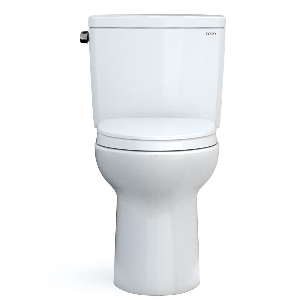 TOTO Drake Two-Piece Elongated 1.28 GPF TORNADO FLUSH Toilet with CEFIONTECT and SoftClose Seat, WASHLET+ Ready, Cotton White