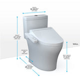 Toto Washlet+ Aquia Iv One-Piece Elongated Dual Flush 1.28 And 0.9 Gpf Toilet And Washlet C2 Bidet Seat, Cotton White