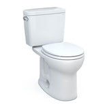 Toto Drake Two-Piece Round 1.6 Gpf Universal Height Tornado Flush Toilet With Cefiontect, Cotton White