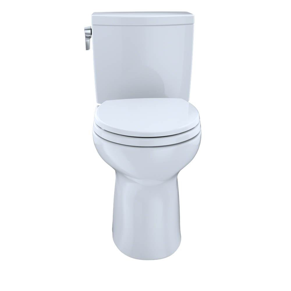 Toto Drake II 1G Two-Piece Round 1.0 Gpf Universal Height Toilet With Cefiontect And Right-Hand Trip Lever, Cotton White