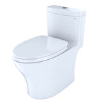 TOTO Aquia IV One-Piece Elongated Dual Flush 1.28 and 0.9 GPF Universal Height, WASHLET+ Ready Toilet with CEFIONTECT, Cotton White