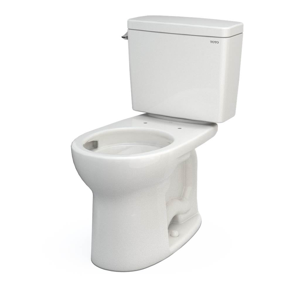 Toto Drake Two-Piece Round 1.6 Gpf Universal Height Tornado Flush Toilet With Cefiontect, Cotton White