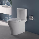TOTO Aquia IV Cube Two-Piece Elongated Dual Flush 1.28 and 0.9 GPF Universal Height Toilet with CEFIONTECT, WASHLET+ Ready, Cotton White