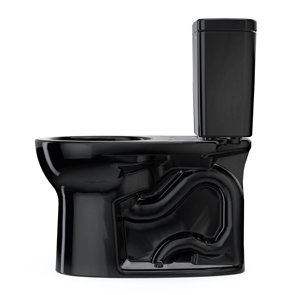 Toto Drake Two-Piece Round 1.28 Gpf Universal Height Tornado Flush Toilet With Cefiontect, Ebony