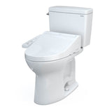 Toto Drake Washlet+ Two-Piece Elongated 1.6 Gpf Universal Height Tornado Flush Toilet With C2 Bidet Seat, 10 Inch Rough-In, Cotton White