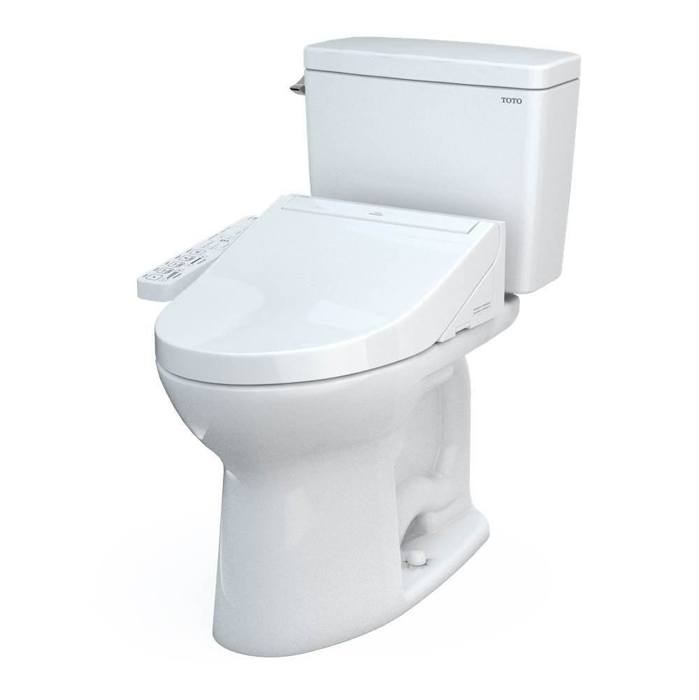 Toto Drake Washlet+ Two-Piece Elongated 1.6 Gpf Universal Height Tornado Flush Toilet With C2 Bidet Seat, Cotton White
