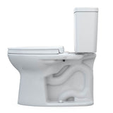 TOTO Drake Two-Piece Elongated 1.28 GPF Universal Height TORNADO FLUSH  Toilet with 10 Inch Rough-In, CEFIONTECT,  and SoftClose Seat, WASHLET+ Ready, Cotton White