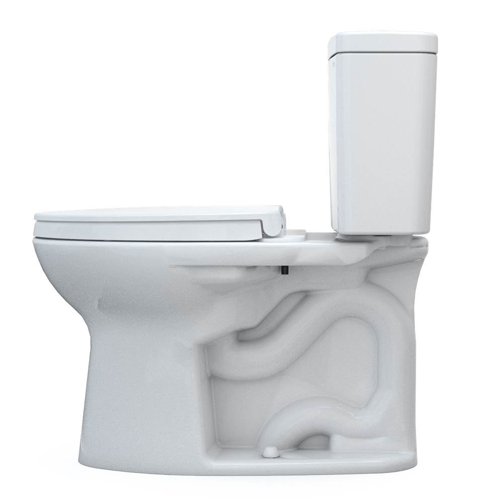 TOTO Drake Two-Piece Elongated 1.28 GPF TORNADO FLUSH Toilet with CEFIONTECT and SoftClose Seat, WASHLET+ Ready, Cotton White