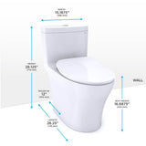 TOTO Aquia IV One-Piece Elongated Dual Flush 1.28 and 0.9 GPF Universal Height, WASHLET+ Ready Toilet with CEFIONTECT, Cotton White