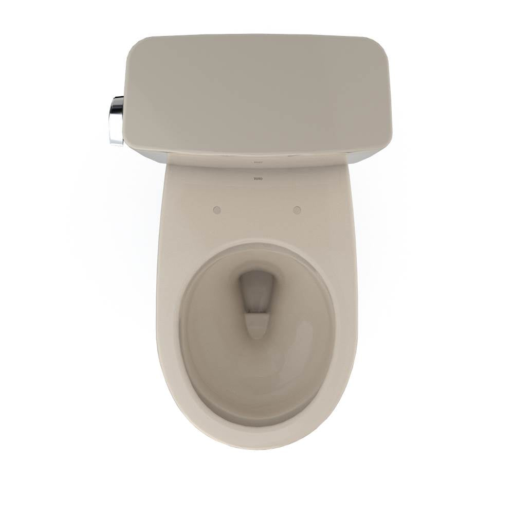 Toto Drake Two-Piece Round 1.28 Gpf Universal Height Tornado Flush Toilet With Cefiontect, Cotton White