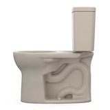 Toto Drake Two-Piece Round 1.6 Gpf Universal Height Tornado Flush Toilet With Cefiontect, Cotton White