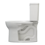 Toto Drake Two-Piece Round 1.6 Gpf Universal Height Tornado Flush Toilet With Cefiontect, Cotton White