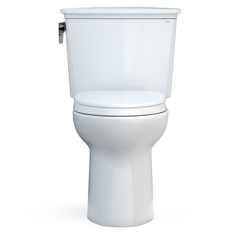 TOTO Drake Transitional Two-Piece Elongated 1.28 GPF Universal Height TORNADO FLUSH  Toilet with 10 Inch Rough-In, CEFIONTECT, and SoftClose Seat, WASHLET+ Ready, Cotton White
