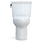 TOTO Drake Transitional Two-Piece Elongated 1.28 GPF Universal Height TORNADO FLUSH Toilet with CEFIONTECT and SoftClose Seat, WASHLET+ Ready, Cotton White