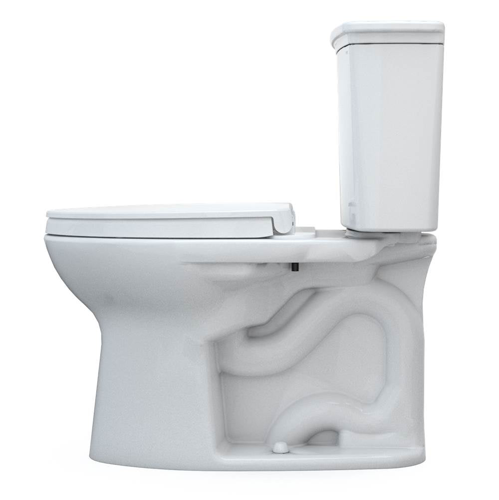 TOTO Drake Transitional Two-Piece Elongated 1.28 GPF Universal Height TORNADO FLUSH  Toilet with 10 Inch Rough-In, CEFIONTECT, and SoftClose Seat, WASHLET+ Ready, Cotton White