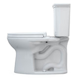 TOTO Drake Transitional Two-Piece Elongated 1.28 GPF Universal Height TORNADO FLUSH  Toilet with 10 Inch Rough-In, CEFIONTECT, and SoftClose Seat, WASHLET+ Ready, Cotton White