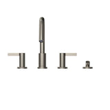 Toto Gf Two Lever Handle Deck-Mount Roman Tub Filler Trim With Handshower, Brushed Nickel