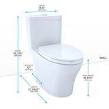 TOTO Aquia IV Two-Piece Elongated Dual Flush 1.28 and 0.9 GPF Toilet with CEFIONTECT and SoftClose Seat, WASHLET+ Ready, Cotton White