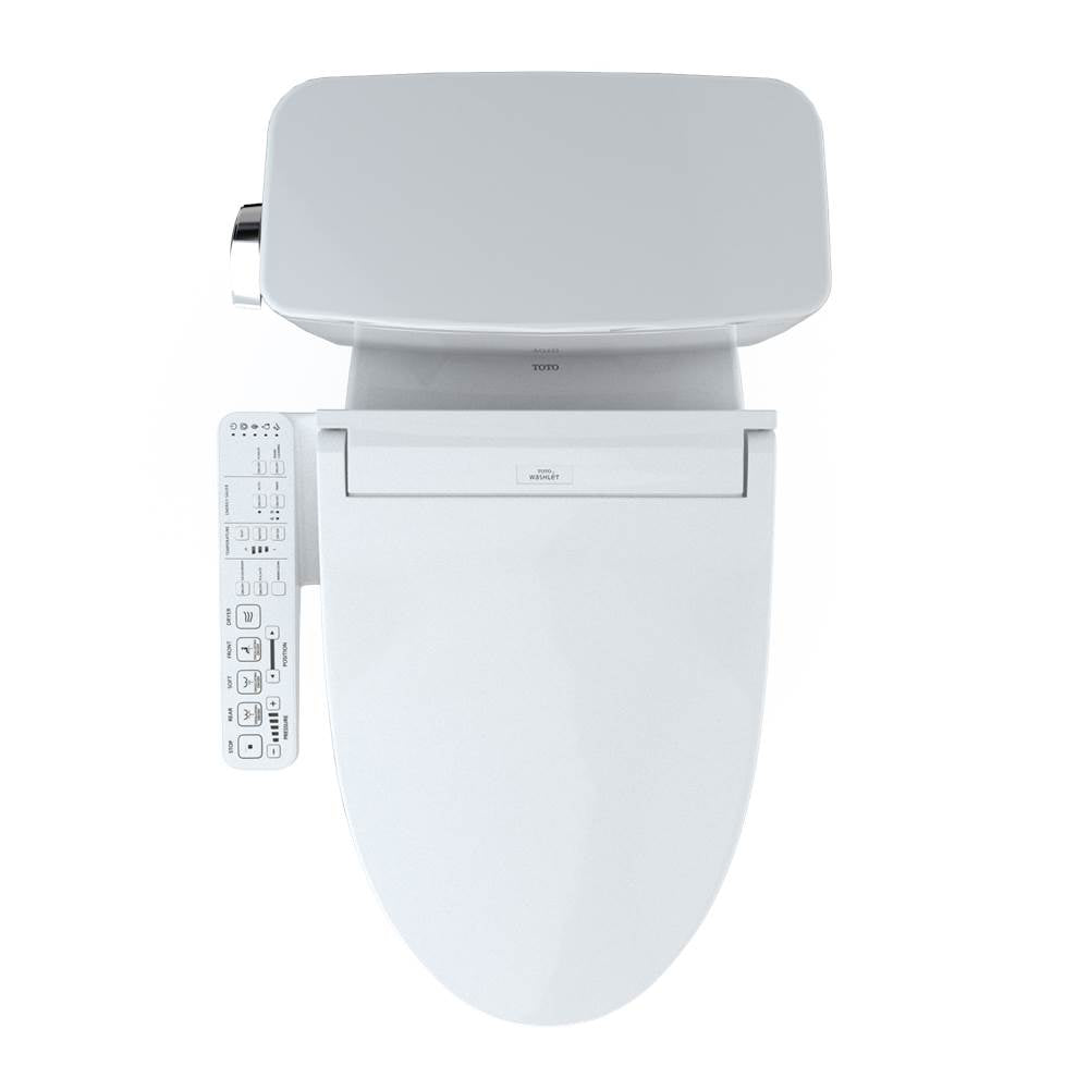 Toto Drake Washlet+ Two-Piece Elongated 1.28 Gpf Universal Height Tornado Flush Toilet With C2 Bidet Seat, Cotton White