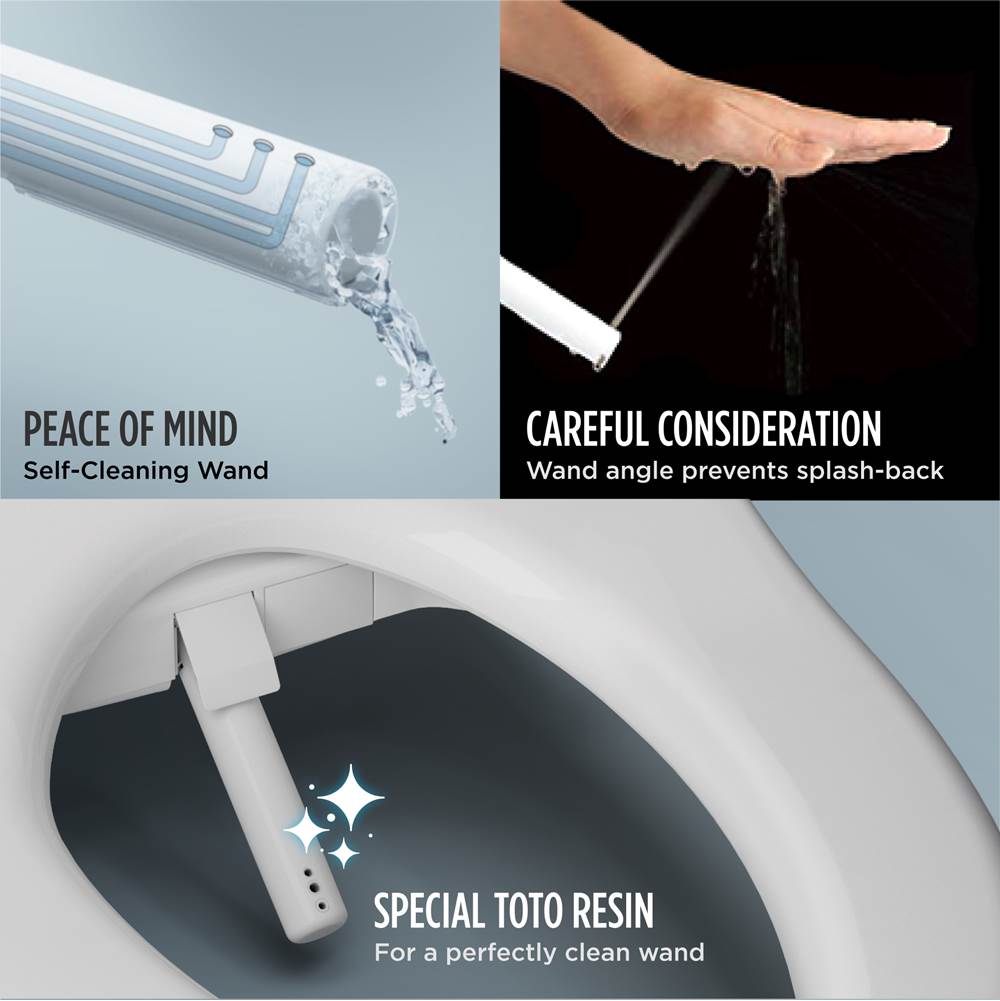 TOTO WASHLET KC2 Electronic Bidet Toilet Seat with Heated Seat and SoftClose Lid, Round, Cotton White