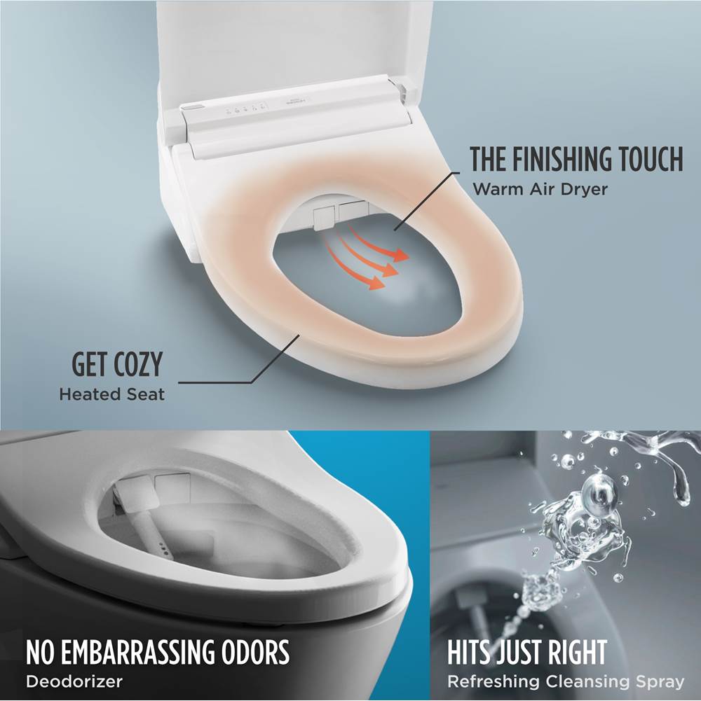 Toto Washlet+ Aquia Iv Cube Two-Piece Elongated Dual Flush 1.28 And 0.9 Gpf Toilet With C5 Bidet Seat, Cotton White
