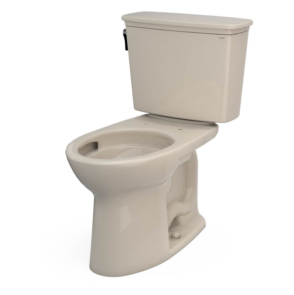 Toto Drake Transitional Two-Piece Elongated 1.28 Gpf Universal Height Tornado Flush Toilet With Cefiontect, Cotton White