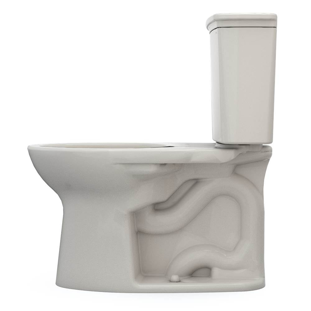 Toto Drake Transitional Two-Piece Elongated 1.28 Gpf Universal Height Tornado Flush Toilet With Cefiontect, Cotton White