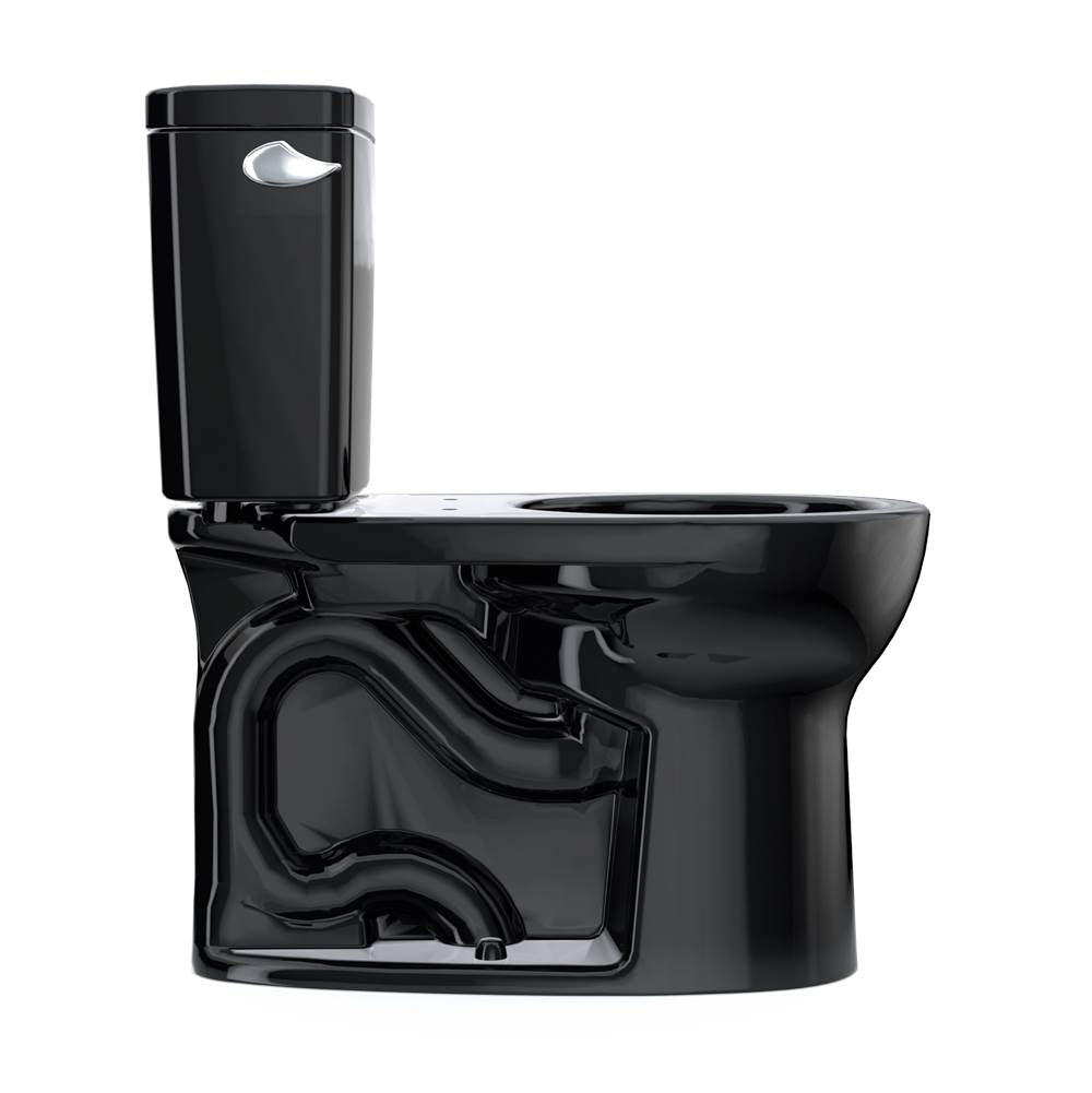 Toto Drake Two-Piece Round 1.28 Gpf Universal Height Tornado Flush Toilet With Cefiontect, Ebony