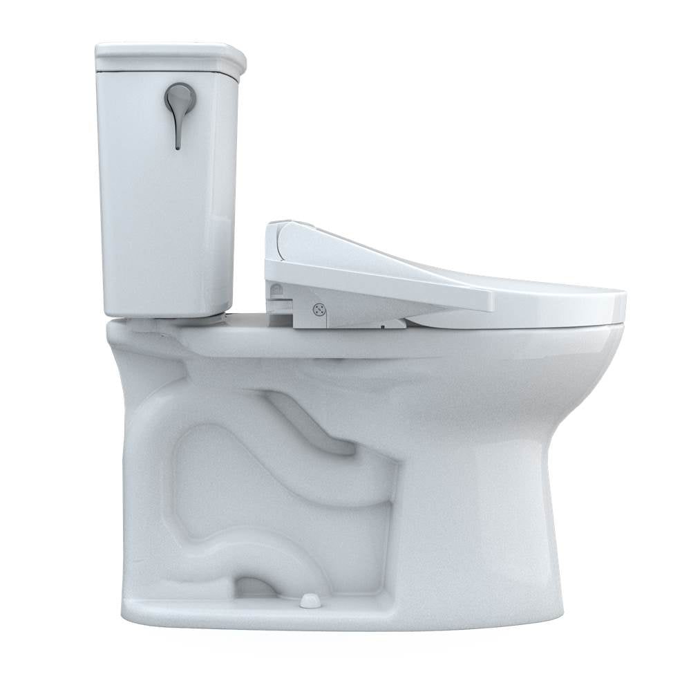 Toto Drake Transitional Washlet+ Two-Piece Elongated 1.28 Gpf Tornado Flush Toilet With C2 Bidet Seat, Cotton White