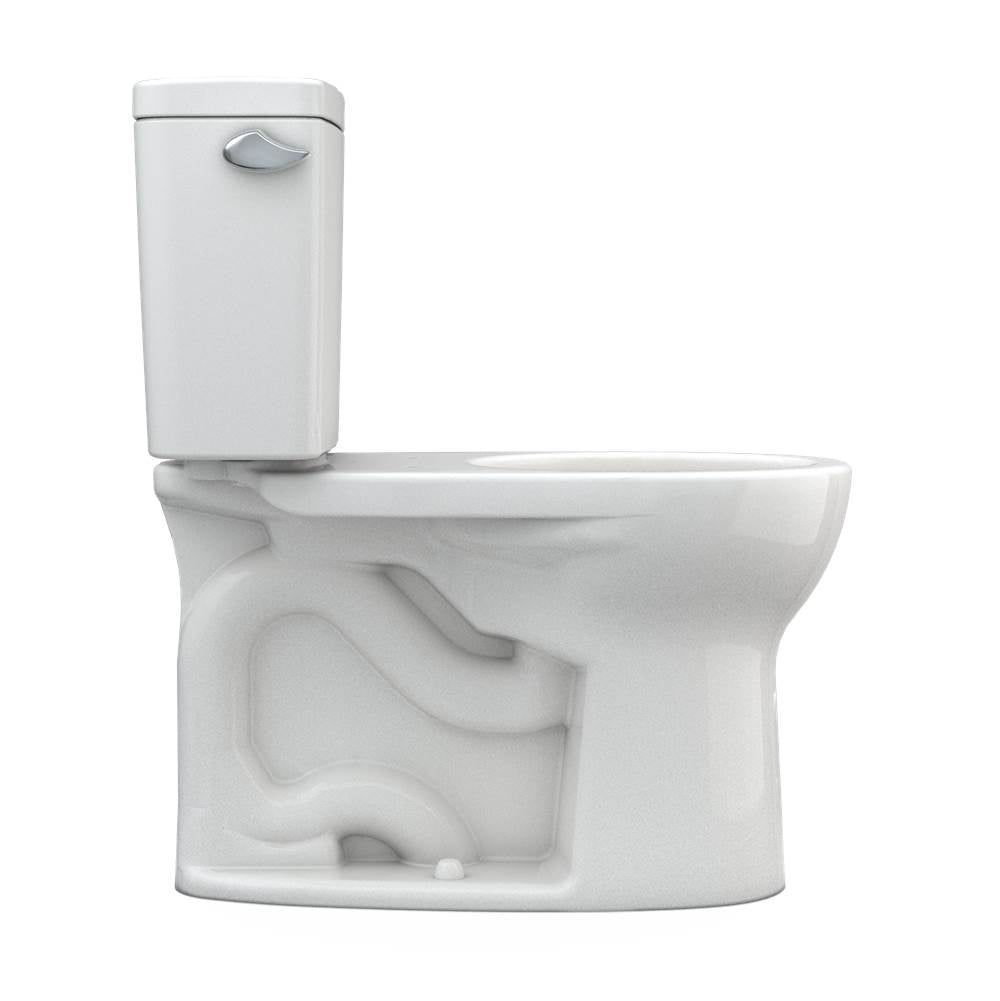 Toto Drake Two-Piece Round 1.28 Gpf Universal Height Tornado Flush Toilet With Cefiontect, Cotton White