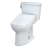 Toto Drake Transitional Washlet+ Two-Piece Elongated 1.28 Gpf Universal Height Tornado Flush Toilet With C5 Bidet Seat, Cotton White