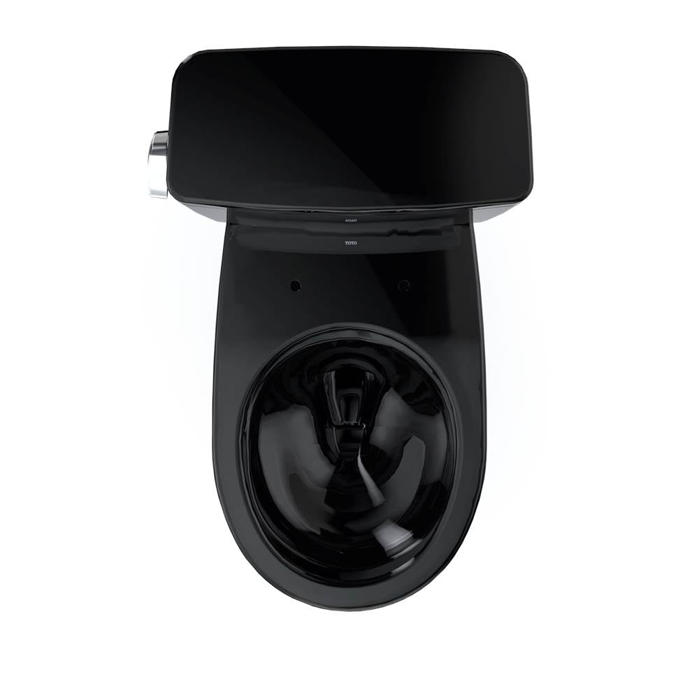 Toto Drake Two-Piece Round 1.28 Gpf Universal Height Tornado Flush Toilet With Cefiontect, Ebony