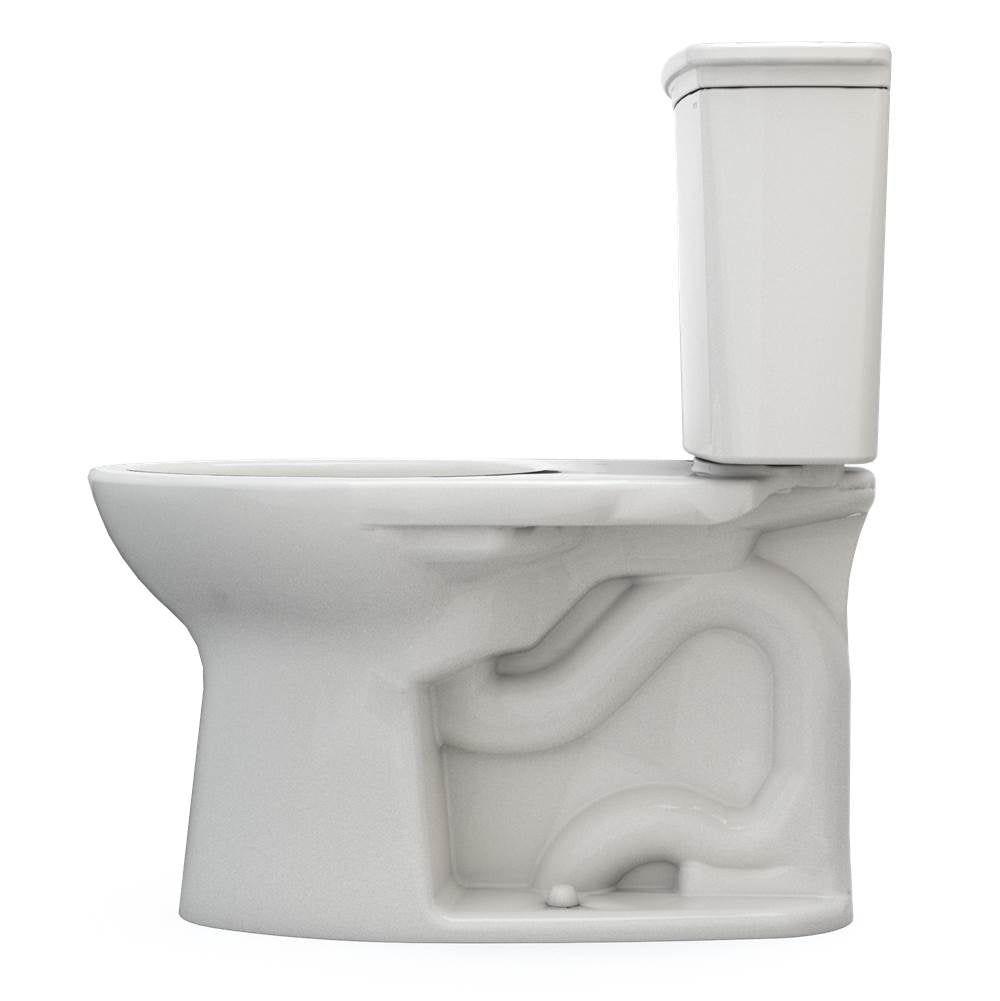 Toto Drake Transitional Two-Piece Elongated 1.28 Gpf Universal Height Tornado Flush Toilet With Cefiontect, Cotton White