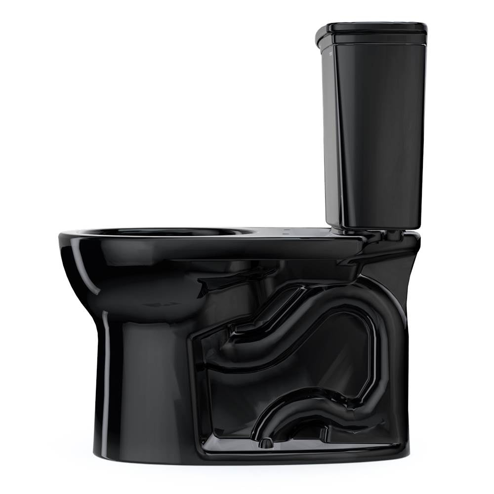 Toto Drake Transitional Two-Piece Round 1.28 Gpf Universal Height Tornado Flush Toilet, Ebony