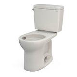 Toto Drake Two-Piece Round 1.28 Gpf Universal Height Tornado Flush Toilet With Cefiontect, Cotton White