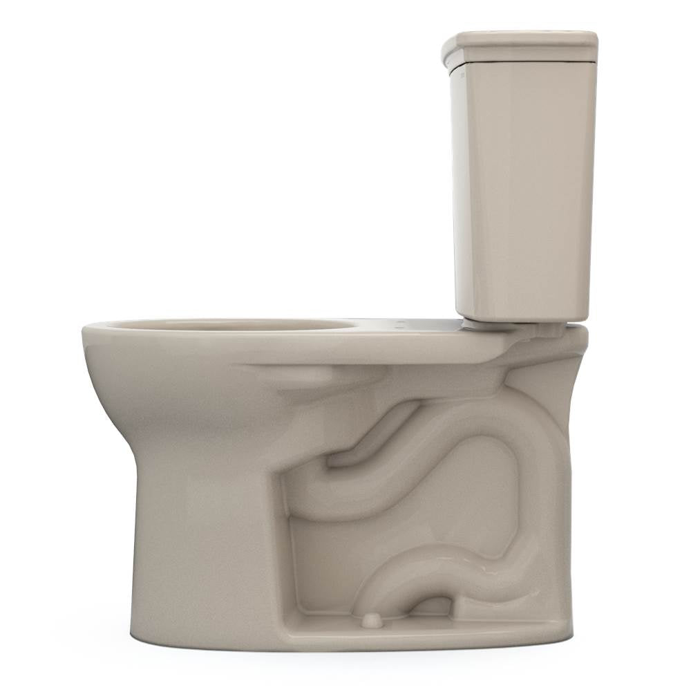 Toto Drake Transitional Two-Piece Round 1.28 Gpf Universal Height Tornado Flush Toilet With Cefiontect, Cotton White