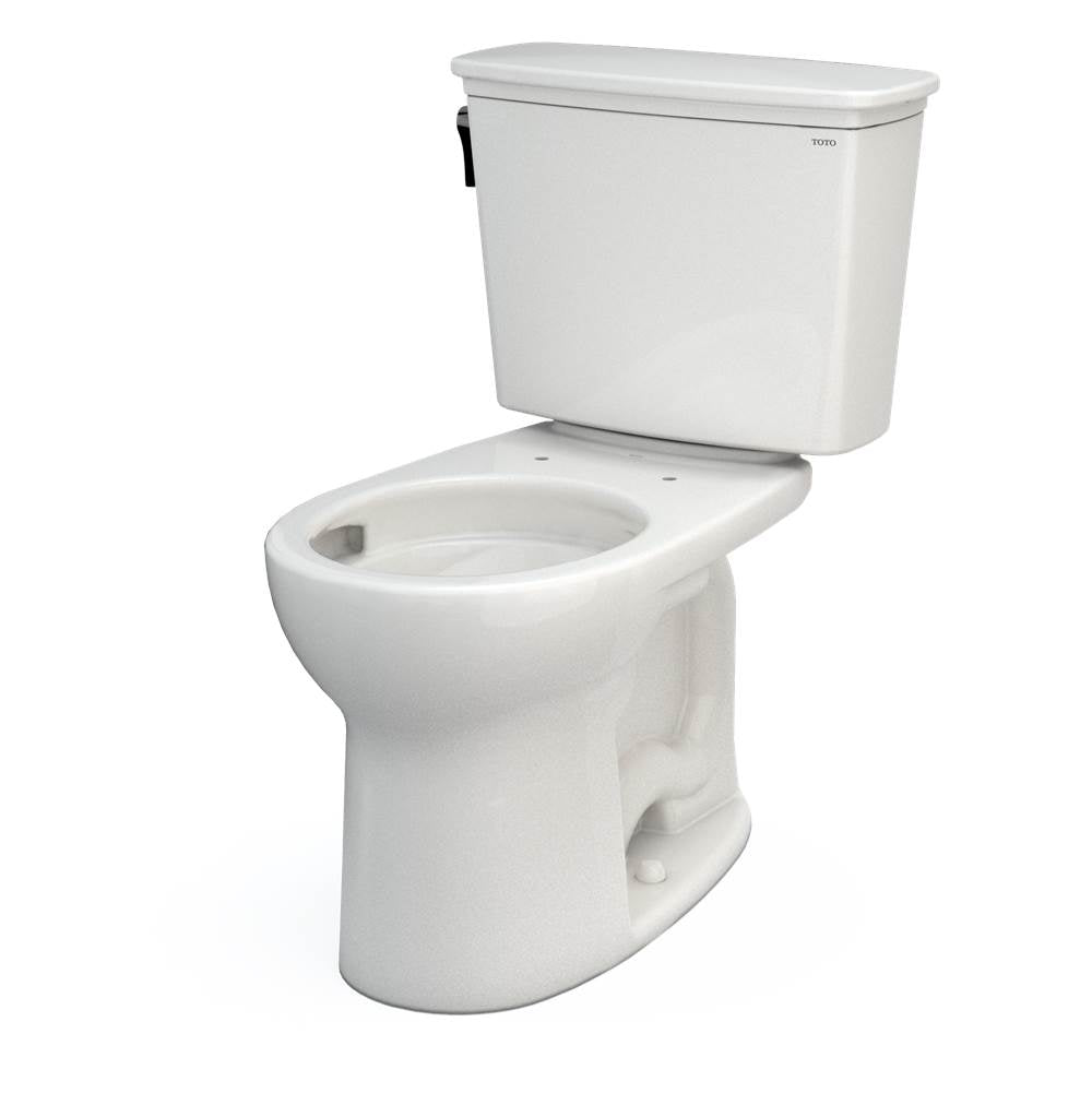 Toto Drake Transitional Two-Piece Round 1.28 Gpf Universal Height Tornado Flush Toilet With Cefiontect, Cotton White