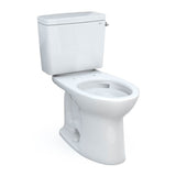Toto Drake Two-Piece Elongated 1.28 Gpf Tornado Flush Toilet With Cefiontect And Right-Hand Trip Lever, Cotton White