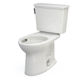 Toto Drake Transitional Two-Piece Elongated 1.28 Gpf Universal Height Tornado Flush Toilet With Cefiontect, Cotton White