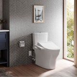 Toto Washlet+ Aquia Iv Two-Piece Elongated Universal Height Dual Flush 1.28 And 0.9 Gpf Toilet And Washlet C2 Bidet Seat, Cotton White