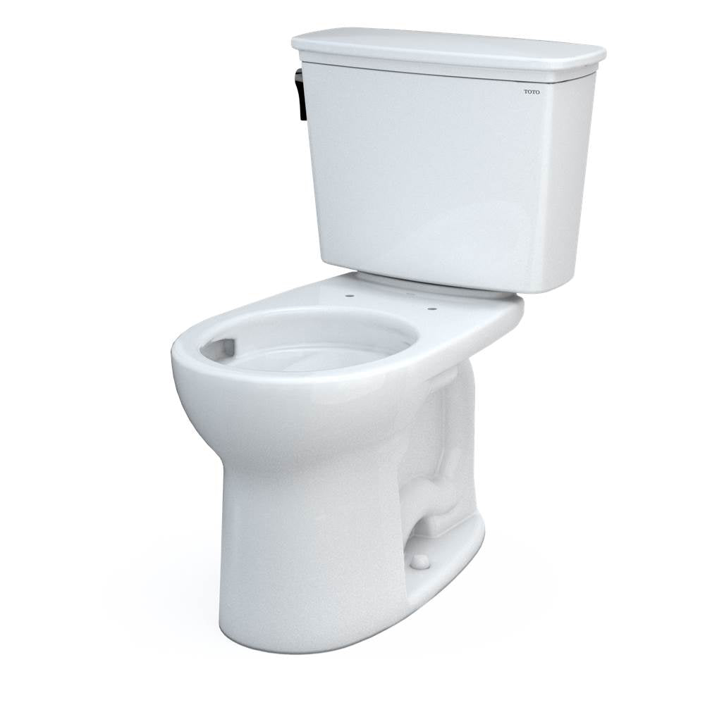 Toto Drake Transitional Two-Piece Round 1.28 Gpf Universal Height Tornado Flush Toilet With Cefiontect, Cotton White
